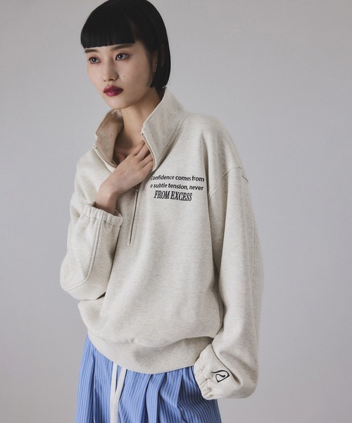 アダムエロペ　ADAM ET ROPE ハーフスリーブスウェット　アイボリー アダムエロペ ADAM ET ROPE ハーフスリーブスウェット アイボリー