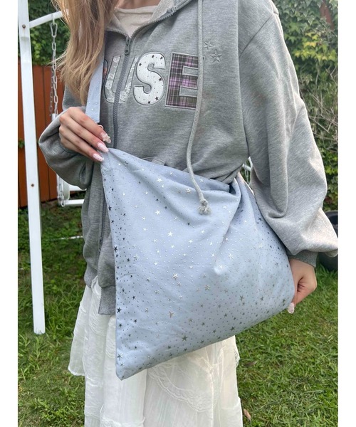 WC（ダブル シー）の「《秋冬新作★》星柄トートバッグ（トートバッグ・レディース・サックスブルー/ピンク・FREE）」の2枚目の写真
