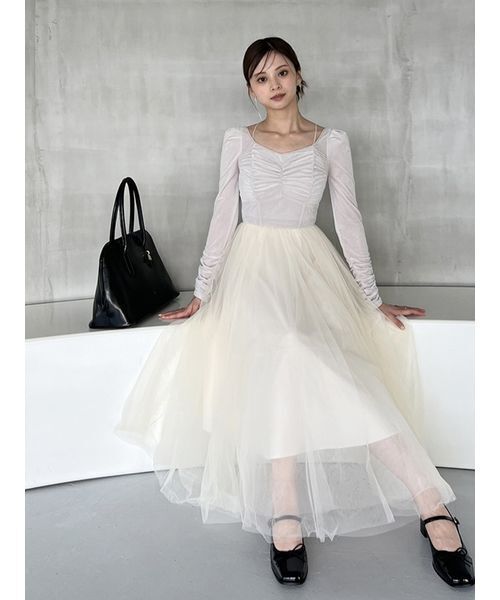 Chacott（チャコット）の「【Chacott】ベロア×チュールワンピース（ワンピース・レディース・ブラック/ホワイト/ラベンダー・1/0）」の12枚目の写真