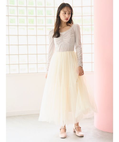 Chacott（チャコット）の「【Chacott】ベロア×チュールワンピース（ワンピース・レディース・ブラック/ホワイト/ラベンダー・1/0）」の15枚目の写真