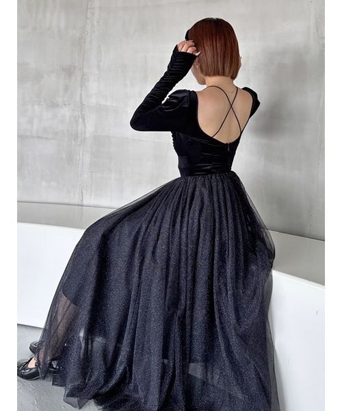 Chacott】ベロア×チュールワンピース（ワンピース）｜Chacott