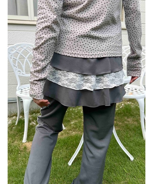 WC（ダブル シー）の「《セットアップ対応◎》スカートレイヤードトラックパンツ（その他パンツ・レディース・グレー/ブラック/ブラウン・FREE）」の14枚目の写真