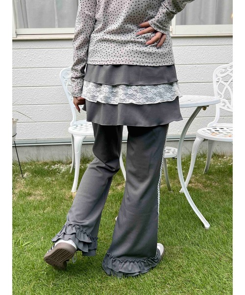 WC（ダブル シー）の「《セットアップ対応◎》スカートレイヤードトラックパンツ（その他パンツ・レディース・グレー/ブラック/ブラウン・FREE）」の15枚目の写真