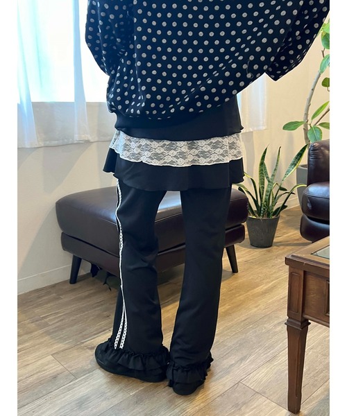 WC（ダブル シー）の「《セットアップ対応◎》スカートレイヤードトラックパンツ（その他パンツ・レディース・グレー/ブラック/ブラウン・FREE）」の7枚目の写真