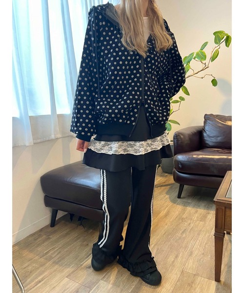 WC（ダブル シー）の「《セットアップ対応◎》スカートレイヤードトラックパンツ（その他パンツ・レディース・グレー/ブラック/ブラウン・FREE）」の6枚目の写真