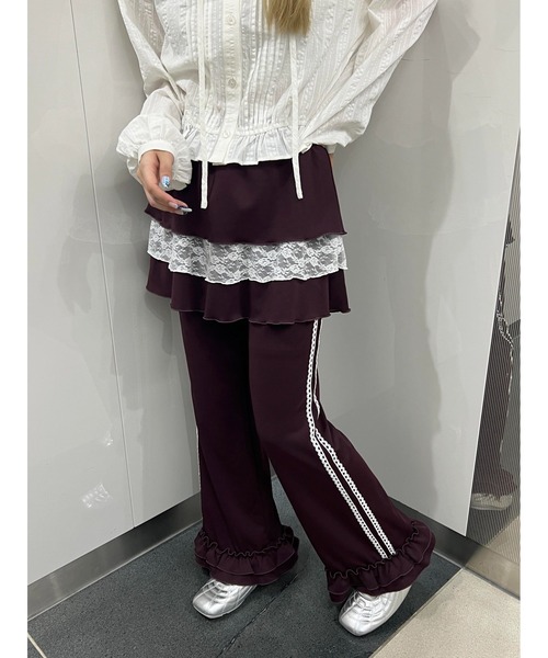 WC（ダブル シー）の「《セットアップ対応◎》スカートレイヤードトラックパンツ（その他パンツ・レディース・グレー/ブラック/ブラウン・FREE）」の21枚目の写真