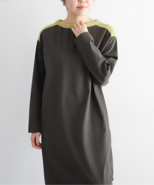 セール】モール天竺コンビ サドルショルダーワンピース（ワンピース