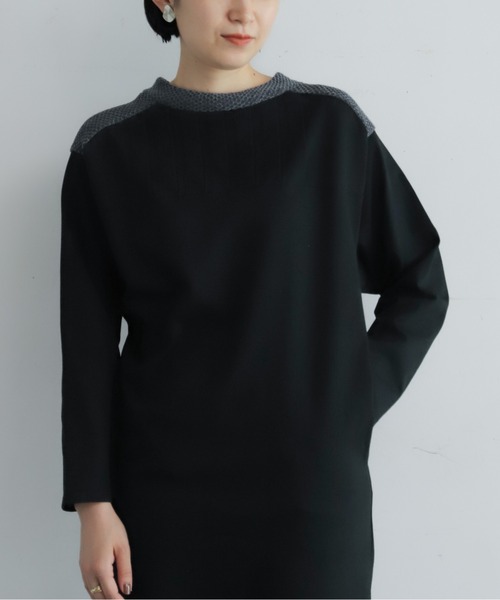 NOMBRE IMPAIR(ノンブルアンペール)の「モール天竺コンビ サドルショルダーワンピース(ワンピース・レディース・オリーブ/ブラック・FREE)」の17枚目の写真