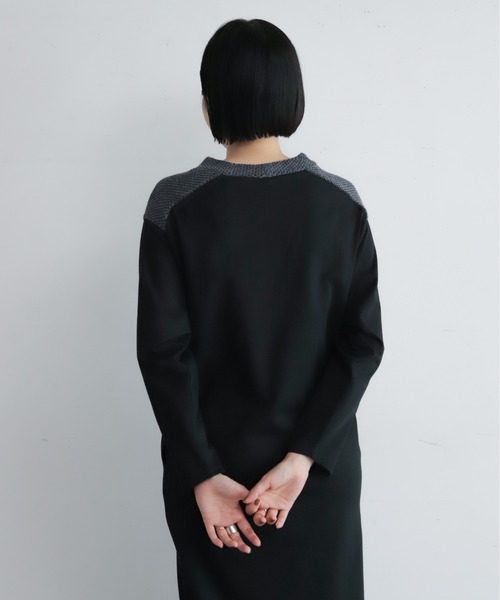 NOMBRE IMPAIR(ノンブルアンペール)の「モール天竺コンビ サドルショルダーワンピース(ワンピース・レディース・オリーブ/ブラック・FREE)」の20枚目の写真