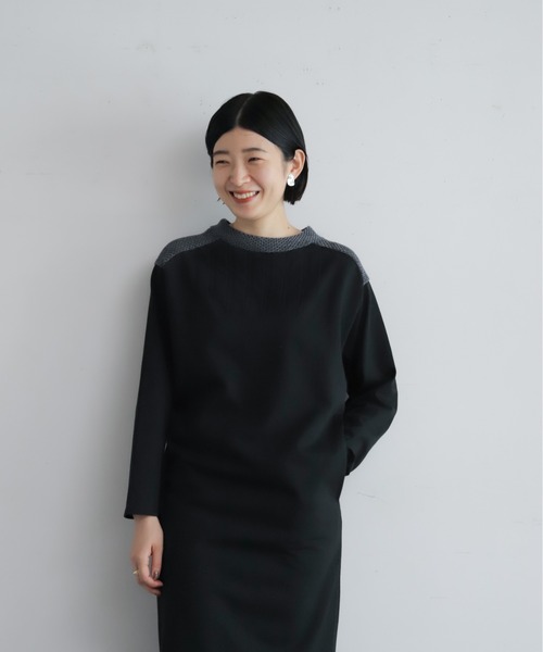 NOMBRE IMPAIR(ノンブルアンペール)の「モール天竺コンビ サドルショルダーワンピース(ワンピース・レディース・オリーブ/ブラック・FREE)」の19枚目の写真