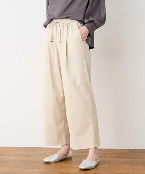 LE SOUK HOLIDAY（ルスークホリデー）の「ストレッチタックワイドパンツ【6色展開・ウエストゴム・通年素材】（その他パンツ・レディース・ワインレッド/ブラック/ピンク/オフホワイト/チャコールグレー/モカ・M/L）」の11枚目の写真