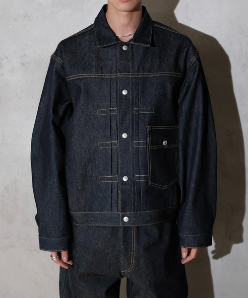 PENNEYS(ぺニーズ)の「PENNEY'S FOREMOST / ペニーズフォアモスト PLEATS JACKET 1ST RIGID リジッドデニム デニムジャケット(デニムジャケット・メンズ・インディゴブルー・44/42)」の15枚目の写真
