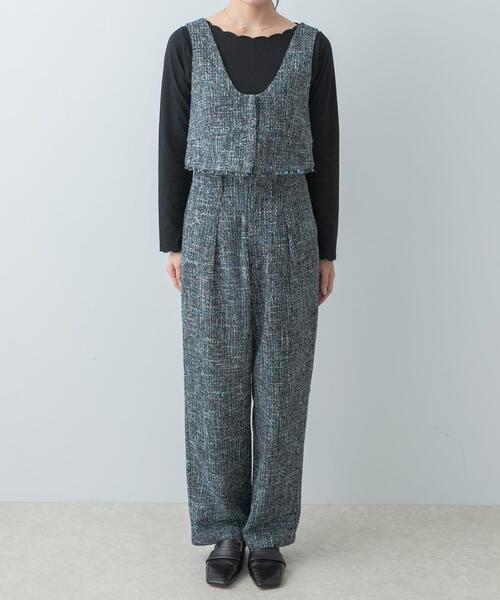 F by ROSSO（エフバイロッソ）の「F by ROSSO　ツイードビスチェ+ワイドパンツ（セットアップ・レディース・グレー/ブルー・36/38）」の15枚目の写真
