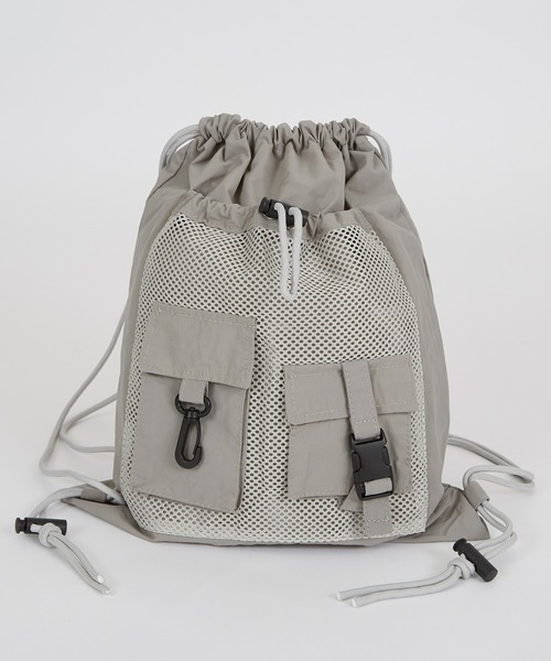 improves（インプローブス）の「ユーティリティ メッシュ ポケット ナップサック（バックパック/リュック・メンズ・ブラック/グレー・FREE）」の7枚目の写真