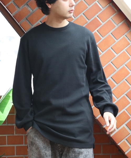 ８(eight)（エイト）の「ワッフルロング丈Tシャツ（Tシャツ/カットソー・メンズ・ホワイト/グレー/ブラック・MEDIUM/LARGE/X-LARGE）」の17枚目の写真