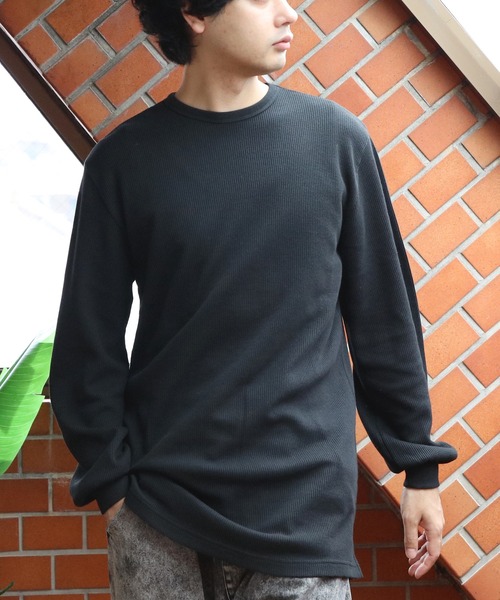 ８(eight)（エイト）の「ワッフルロング丈Tシャツ（Tシャツ/カットソー・メンズ・ホワイト/グレー/ブラック・MEDIUM/LARGE/X-LARGE）」の15枚目の写真