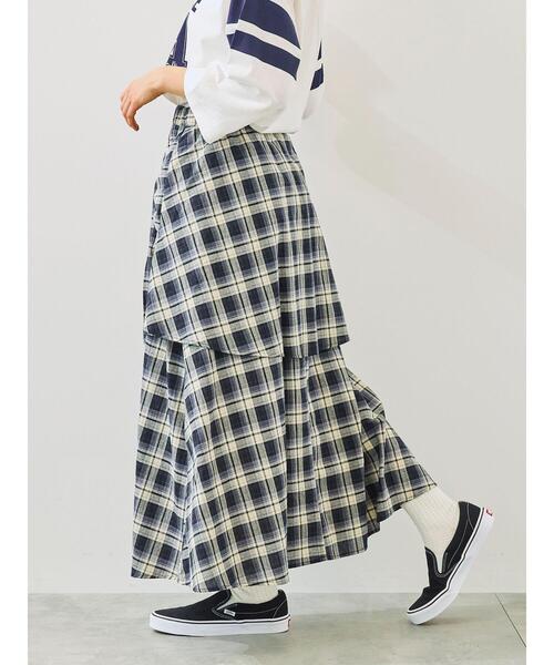 SM2(エスエムツー)の「シャツ巻き風チェックスカート(スカート・レディース・ブラック/ブラウン/レッド/ネイビー・F)」の8枚目の写真