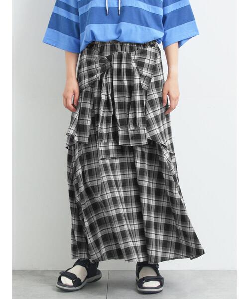 SM2(エスエムツー)の「シャツ巻き風チェックスカート(スカート・レディース・ブラック/ブラウン/レッド/ネイビー・F)」の14枚目の写真