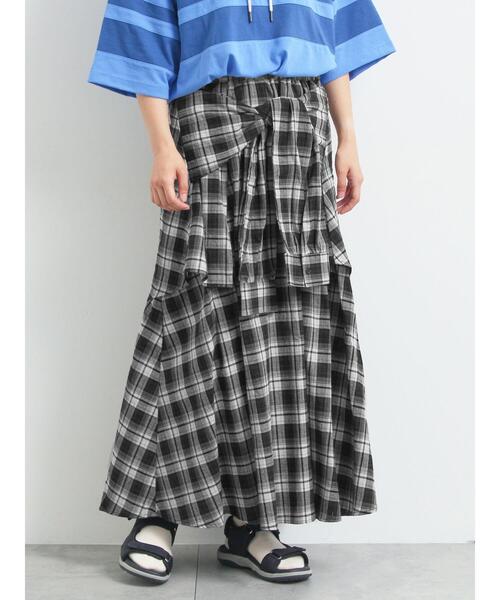 SM2(エスエムツー)の「シャツ巻き風チェックスカート(スカート・レディース・ブラック/ブラウン/レッド/ネイビー・F)」の15枚目の写真