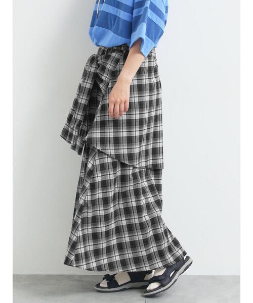 SM2(エスエムツー)の「シャツ巻き風チェックスカート(スカート・レディース・ブラック/ブラウン/レッド/ネイビー・F)」の16枚目の写真