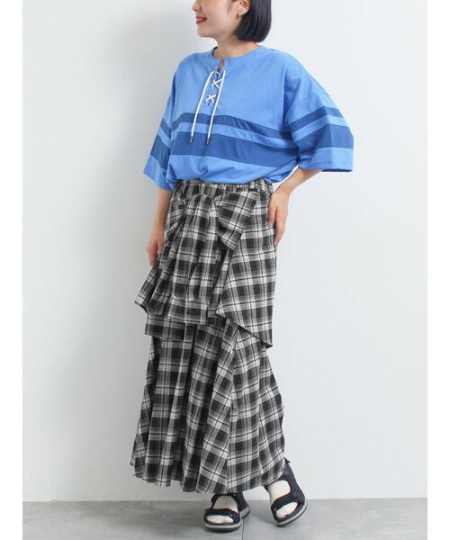 SM2(エスエムツー)の「シャツ巻き風チェックスカート(スカート・レディース・ブラック/ブラウン/レッド/ネイビー・F)」の17枚目の写真