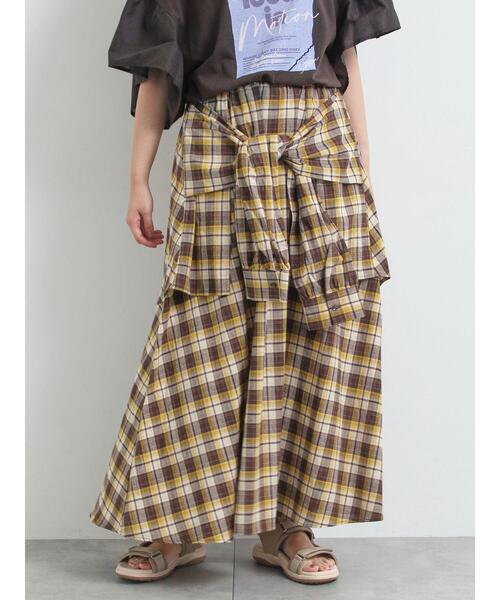 SM2(エスエムツー)の「シャツ巻き風チェックスカート(スカート・レディース・ブラック/ブラウン/レッド/ネイビー・F)」の19枚目の写真