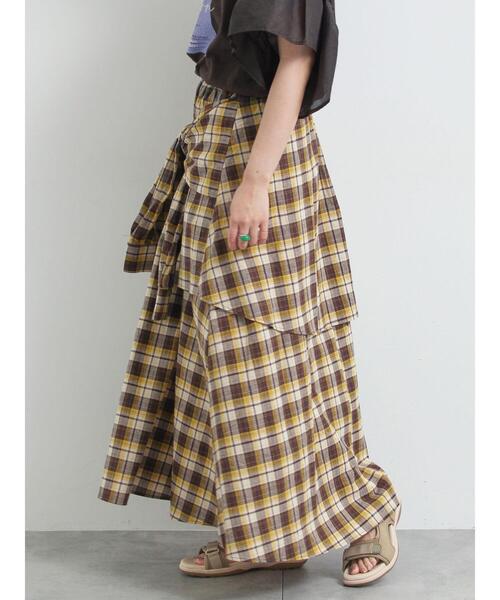 SM2(エスエムツー)の「シャツ巻き風チェックスカート(スカート・レディース・ブラック/ブラウン/レッド/ネイビー・F)」の21枚目の写真