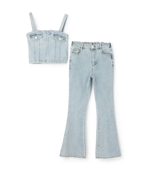 LOVETOXIC(ラブトキシック)の「【LTXC】デニム2WAYオールインワン(つなぎ/オールインワン・キッズ・ブルー/ブラック・M:150cm/L:160cm/S:140cm/130cm)」の21枚目の写真