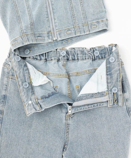 LOVETOXIC(ラブトキシック)の「【LTXC】デニム2WAYオールインワン(つなぎ/オールインワン・キッズ・ブルー/ブラック・M:150cm/L:160cm/S:140cm/130cm)」の14枚目の写真