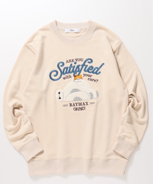 Disney(ディズニー)の「【DISNEY/ディズニー】ミッキーマウス・ベイマックス 裏毛サガラ刺繍スウェット(BOXシルエット)(スウェット・レディース・ダークグレー/ダークグリーン/オレンジ/ベージュ・LARGE/MEDIUM)」の7枚目の写真