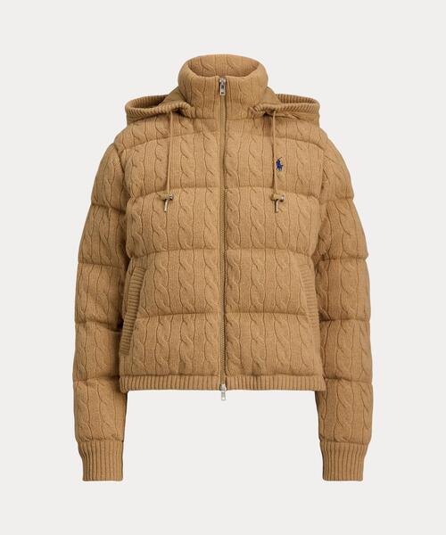 ケーブルニット ウールカシミヤ キルテッド ジャケット（その他