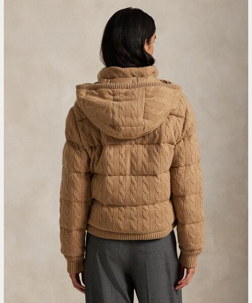 ケーブルニット ウールカシミヤ キルテッド ジャケット（その他