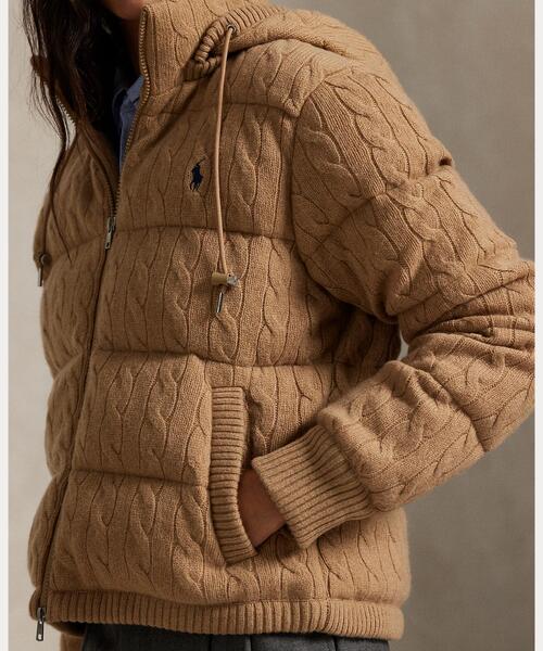 ケーブルニット ウールカシミヤ キルテッド ジャケット（その他