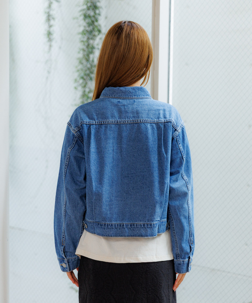 Rouge vif la cle(ルージュヴィフラクレ)の「【Le Melange/ル・メランジュ】80ozデニムジャケット/#8543801/デニム/ジャケット/ショート丈【WEB限定】(ブルゾン・レディース・インディゴブルー/ライトブルー・フリー)」の11枚目の写真