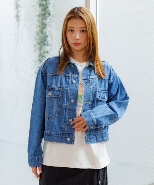 Rouge vif la cle(ルージュヴィフラクレ)の「【Le Melange/ル・メランジュ】80ozデニムジャケット/#8543801/デニム/ジャケット/ショート丈【WEB限定】(ブルゾン・レディース・インディゴブルー/ライトブルー・フリー)」の15枚目の写真