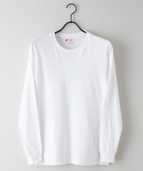 HANES（ヘインズ）の「【HANES/ヘインズ】【日本人の体型に合わせたシルエットで絶妙なフィット感】JAPANFIT クルーネック Tシャツ 長袖 アソートセット H5440（Tシャツ/カットソー・メンズ・ホワイト・X-LARGE/LARGE/MEDIUM/SMALL）」の2枚目の写真