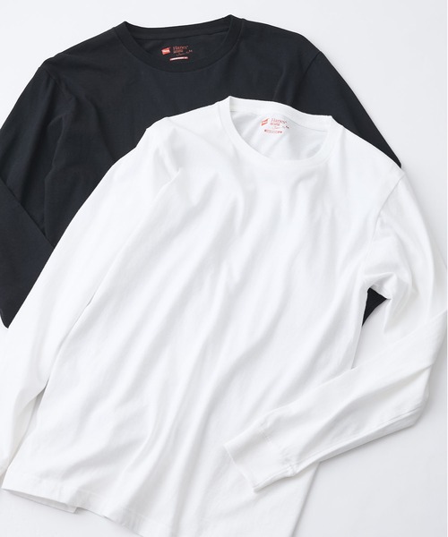 HANES（ヘインズ）の「【HANES/ヘインズ】【日本人の体型に合わせたシルエットで絶妙なフィット感】JAPANFIT クルーネック Tシャツ 長袖 アソートセット H5440（Tシャツ/カットソー・メンズ・ホワイト・X-LARGE/LARGE/MEDIUM/SMALL）」の9枚目の写真
