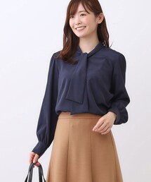 Reflect | 【きちんと見え/通勤/セレモニーにおすすめ◎】ドット柄ボウタイブラウス(シャツ/ブラウス)