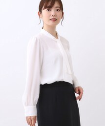 Reflect | 【きちんと見え/通勤/セレモニーにおすすめ◎】ドット柄ボウタイブラウス(シャツ/ブラウス)
