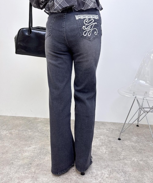 INGNI(イング)の「【WEB限定】ポケット刺繍フレアデニムパンツ(デニムパンツ・レディース・インディゴブルー/ブルー系その他/グレー・M/S)」の19枚目の写真