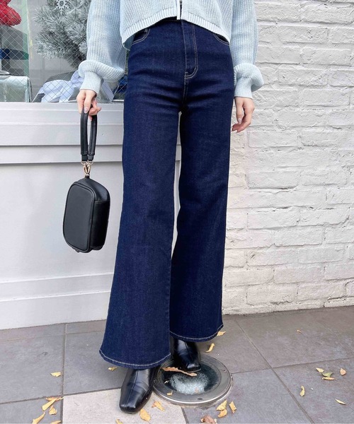 WEB限定】ポケット刺繍フレアデニムパンツ（デニムパンツ）｜INGNI