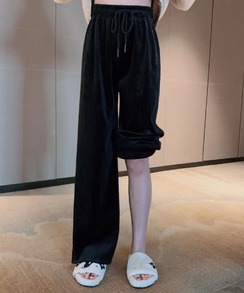 shoppinggo（ショッピングゴー）の「裏起毛パンツ 選べる2タイプ ワイドパンツ ジョガーパンツ レディース ストレート（その他パンツ・レディース・ブラック/ブラック系その他・FREE）」の12枚目の写真