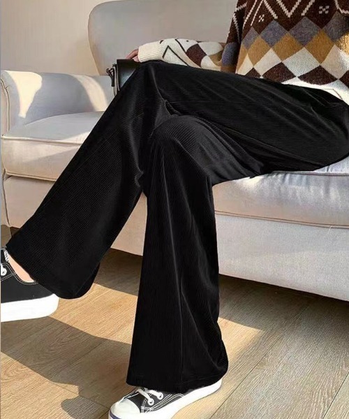 shoppinggo（ショッピングゴー）の「裏起毛パンツ 選べる2タイプ ワイドパンツ ジョガーパンツ レディース ストレート（その他パンツ・レディース・ブラック/ブラック系その他・FREE）」の11枚目の写真