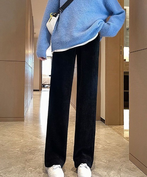 shoppinggo（ショッピングゴー）の「裏起毛パンツ 選べる2タイプ ワイドパンツ ジョガーパンツ レディース ストレート（その他パンツ・レディース・ブラック/ブラック系その他・FREE）」の10枚目の写真