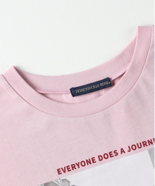 Right-on(ライトオン)の「【HONEYSUCKLE ROSE】ラウンドヘムロングスリーブTシャツ(Tシャツ/カットソー・レディース・オフホワイト/ダークグレー/ピンク・M/L/S)」の12枚目の写真