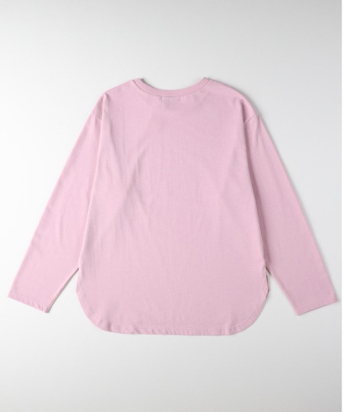 Right-on(ライトオン)の「【HONEYSUCKLE ROSE】ラウンドヘムロングスリーブTシャツ(Tシャツ/カットソー・レディース・オフホワイト/ダークグレー/ピンク・M/L/S)」の8枚目の写真