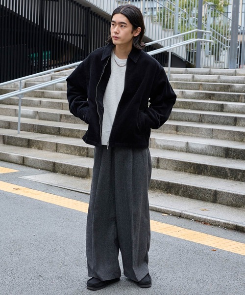 MONO-MART(モノマート)の「ファンクションテックツイード ワイドストレートスラックスパンツ<UVカット/イージーケア>(スラックス・メンズ・ダークグレー/ブラウン/ネイビー/ブラック・M/S/L)」の8枚目の写真