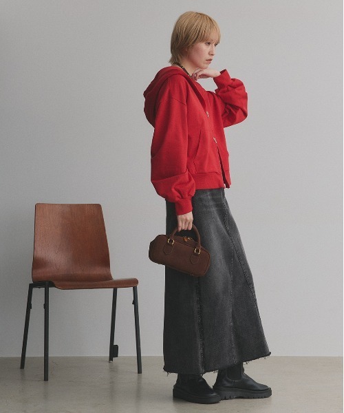 ad thie（アドティエ）の「ダブルジップ スウェットパーカー（パーカー・レディース・ブラウン/チャコール/ブラック/レッド/杢グレー/オートミール・MEDIUM/LARGE）」の11枚目の写真