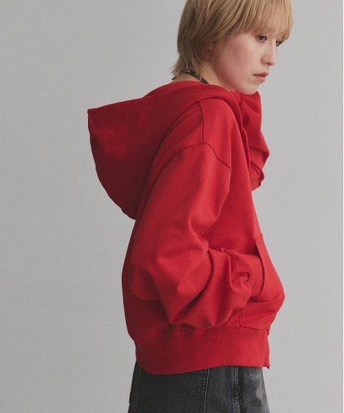 ad thie（アドティエ）の「ダブルジップ スウェットパーカー（パーカー・レディース・ブラウン/チャコール/ブラック/レッド/杢グレー/オートミール・MEDIUM/LARGE）」の13枚目の写真