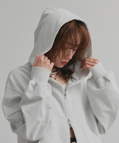 ad thie(アドティエ)の「ダブルジップ スウェットパーカー(パーカー・レディース・ブラウン/チャコール/ブラック/レッド/杢グレー/オートミール/ピンク/アイボリー・MEDIUM/LARGE)」の16枚目の写真